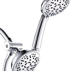 Ezelia High Pressure Shower Head Combo, 9 Settings Handheld Shower Head & Rainfall Showerhead, Premium 2-in-1 Dual Shower System with smooth 3-Way Water Diverter, Bathtub Systems,1.75GPM