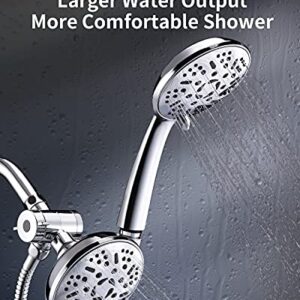 Ezelia High Pressure Shower Head Combo, 9 Settings Handheld Shower Head & Rainfall Showerhead, Premium 2-in-1 Dual Shower System with smooth 3-Way Water Diverter, Bathtub Systems,1.75GPM