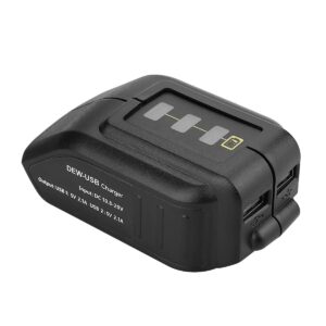 qjin usb charger for dewalt 10.8v - 20v battery, power tool battery charger adapter (battery not included)