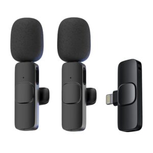 mcoplus 2Pack Plug and Play Wireless Lavalier Microphone for iPhone iPad,2 Clip-on Mics for iPhone Video Recording, YouTube, Interview, TikTok, Vlog, Live Stream,YouTube