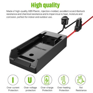 Power Wheel Adapter with Fuse & Switch, Secure Battery Adapter for Greenworks 40V Lithium Battery, with 12 Gauge Wire, Good Power Convertor for DIY Ride On Truck, Robotics, RC Toys and Work Lights