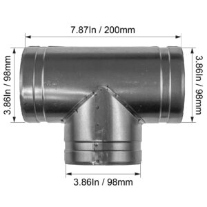 Metal 4" Inch 3 way splitter. Connect multiple machines - 90 degree 3 way connector.