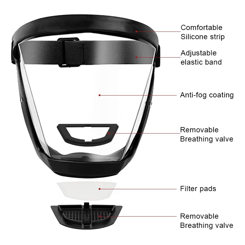 Face Shield,Anti-fog Protective Full Face Shield,Super Protective Face Shield Mask for Work,Full Face Shield for Weed Whacking,Anti-Fog Face Shield for Grinding