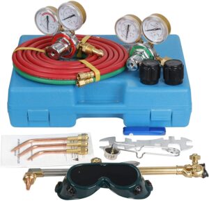 bbbuy oxygen & acetylene gas cutting torch and welding kit portable oxy brazing welder tool set with two hose, storage case-portable cutting torch set welder tools