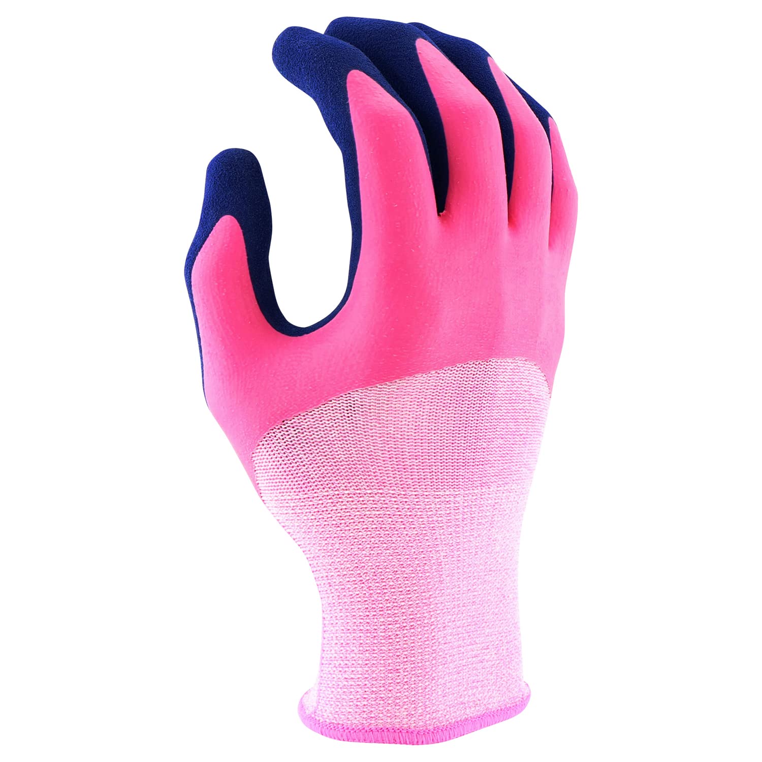 Miracle Gro Women's Double Dipped Sandy Foam Latex Gardening Work Gloves, Water Resistant, Excellent Grip, Durable, Pink/Purple, Small, (MG30605/WSM)