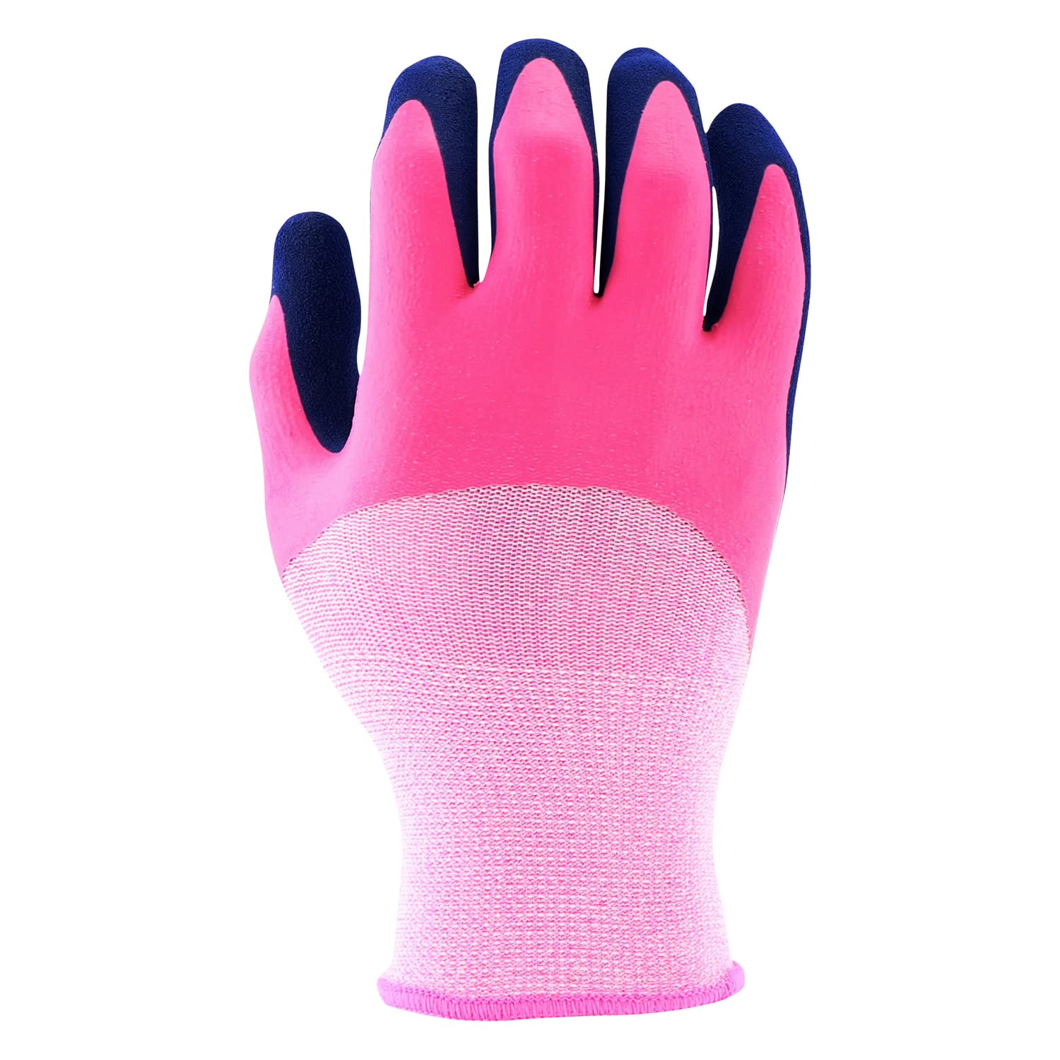 Miracle Gro Women's Double Dipped Sandy Foam Latex Gardening Work Gloves, Water Resistant, Excellent Grip, Durable, Pink/Purple, Small, (MG30605/WSM)