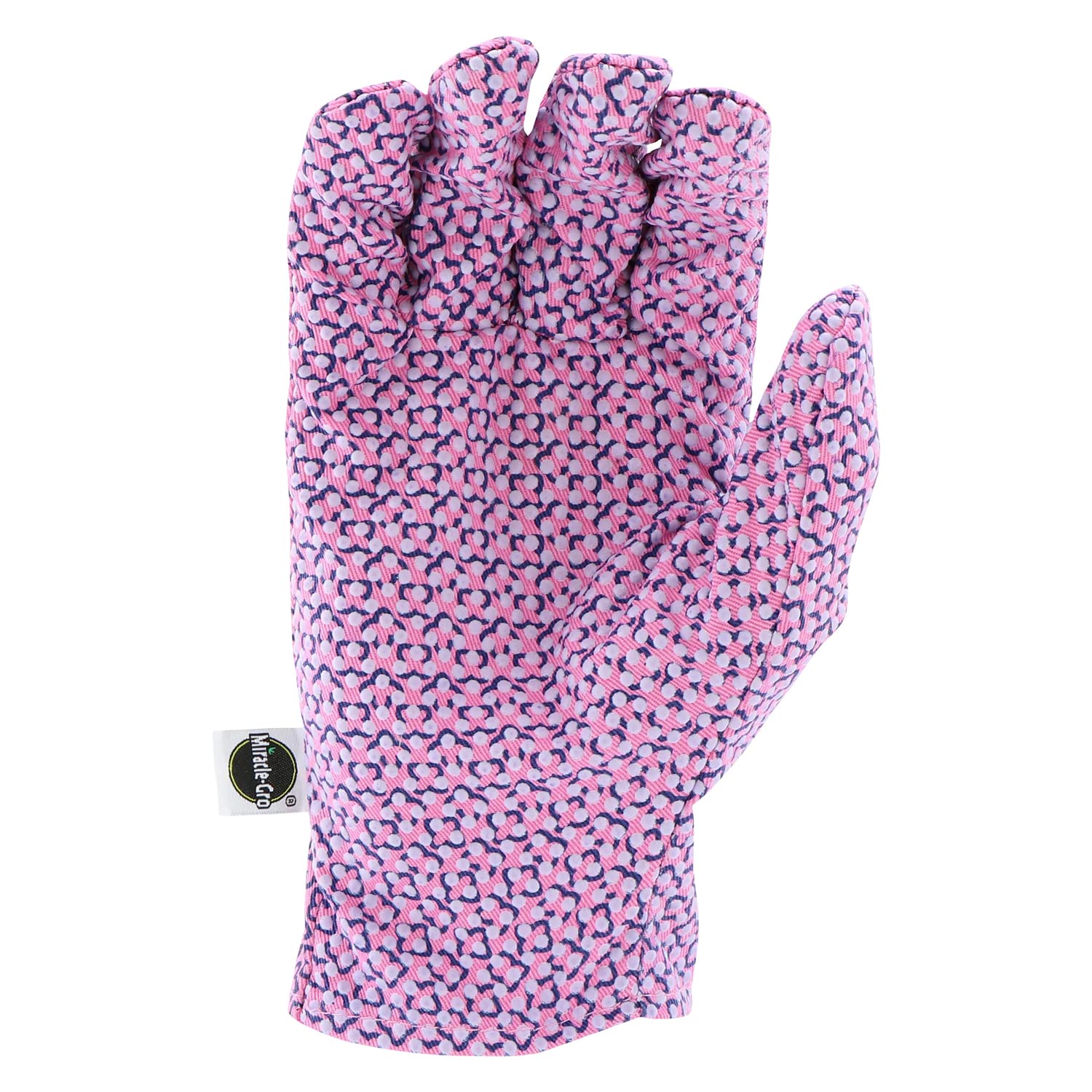 Miracle Gro Women's Canvas Back Dotted Palm Gardening Work Gloves, Breathable Backing, Strong Grip, Shirred Elastic Wrist, Purple/Pink, Medium, (M56111/WML)