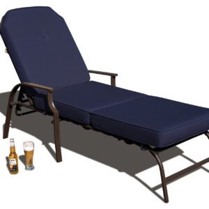 Kozyard Maya Chaise Lounge - Outdoor Patio Recliner Chair, Comfortable Patio Lounge Chair, Elegant Chaise Lounge Chair for Relaxation, Perfect Outdoor Recliner Chair (Navy Blue)