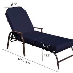 Kozyard Maya Chaise Lounge - Outdoor Patio Recliner Chair, Comfortable Patio Lounge Chair, Elegant Chaise Lounge Chair for Relaxation, Perfect Outdoor Recliner Chair (Navy Blue)