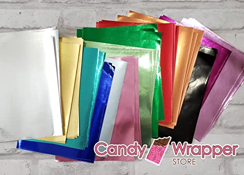 Candy Bar Foil for Overwrapping Chocolate Candy Bars - Silver