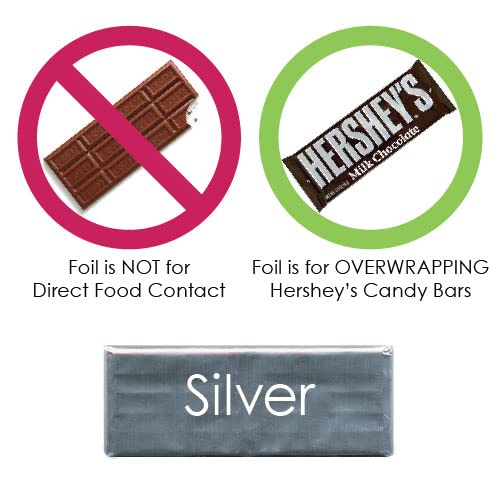 Candy Bar Foil for Overwrapping Chocolate Candy Bars - Silver