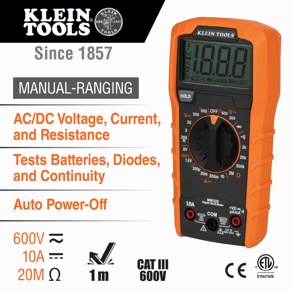 Klein Tools 69355 Digital Multimeter Premium Electrical Test Kit with Non-Contact Voltage Tester, Receptacle Tester, Test Leads