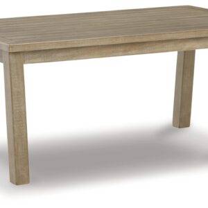 Signature Design by Ashley Barn Cove Outdoor Eucalyptus Patio Coffee Table, Brown