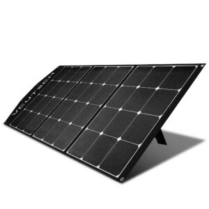 portable solar panels for power station, 200 watt foldable solar panel kit with mc-4 to xt60 for power bank charging, ip55 waterproof, camping accessories, solar generator, rv accessories by vcutech