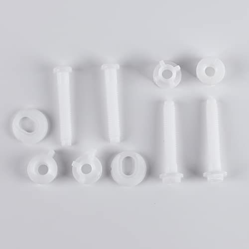 Toilet Seat Parts kit Including Screw and Nut for Top Mount Toilet Seat Hinges, Toilet Seat Screws Bolts Replacement Plastic