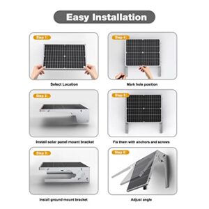 Allto Solar 20W 30W Adjustable Solar Panel Tilt Mount Mounting Bracket with Durable Stainless Steel Tilt Legs + 5 Precise Hole Placement for RV, Roof, Boat, Shed, Any Off-Grid Solar Systems