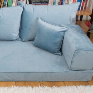 Livingroom Floor Cushions, Floor Sofa Seating, Velvet Fabric Sofas, Oriental Moroccan Sofas, Sectional Couches, Yoga Meditation Sofas (Grey)