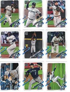 seattle mariners/complete 2021 topps baseball team set (series 1 and 2) with (19) cards. **** plus (3) bonus cards: ken griffey jr. / jay buhner/randy johnson ****