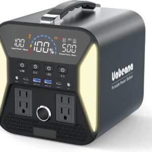 UAbeana Portable Power Station 500W, 500Wh Solar Generator Battery Backup w/ 4 110V Pure Sine Wave AC Outlets, 10-Port Powerhouse for Outdoor Camping/RV/Home Emergency (Solar Panel Optional)