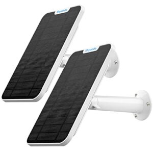 [updated version] 4w solar panel charging compatible with eufycam 2c/2c pro/2/2 pro / e20 / e40 / e, with 13.1ft waterproof charging cable, ip65 weatherproof,includes secure wall mount(2-pack)