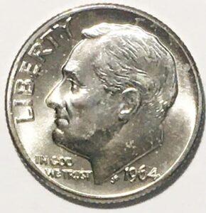 1964 d bu silver roosevelt dime choice uncirculated us mint