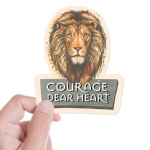 courage dear heart aslan quote sticker - cs lewis sticker for hydroflask - narnia laptop decals - christian book lover gift - fantasy literature great quotes