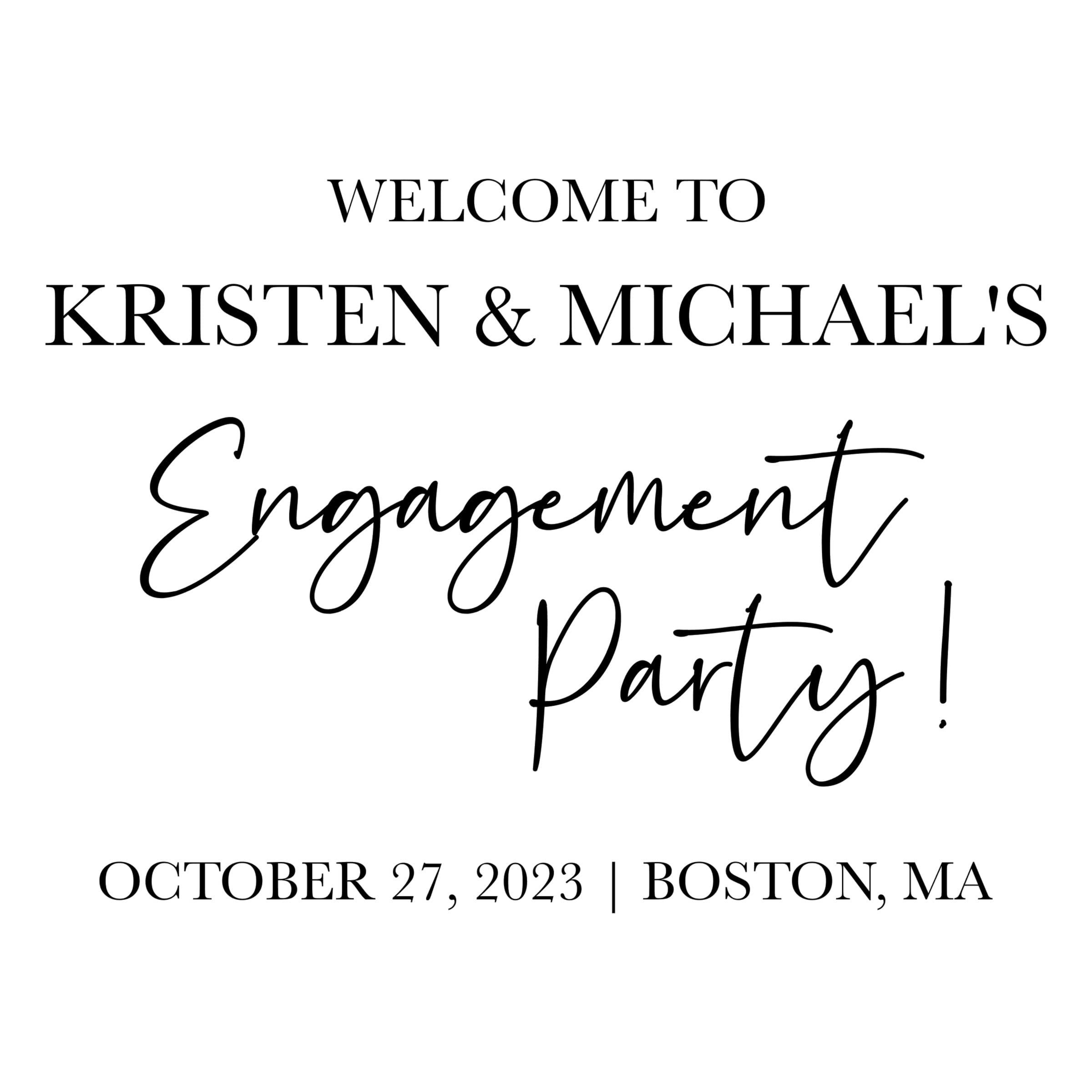 Personalized Welcome To Engagement Party Sticker, Engagement Party Decorations, Decal for Engagement Sign, Several Sizes & Colors, DECAL ONLY