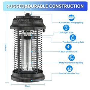 WVV Bug Zapper Outdoor, 1700V Electric Mosquito Zappers Killer,Electronic Light Bulb Lamp for Outdoor and Indoor