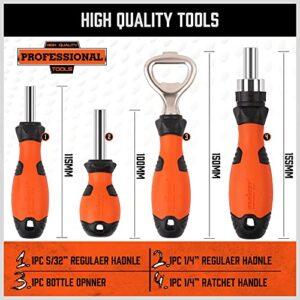HORUSDY 119-Piece Magnetic Screwdriver Set with Plastic Racking, Includs Precision Screwdriver, Insulated screwdriver and Bit set, Tools for Men Tools Gift