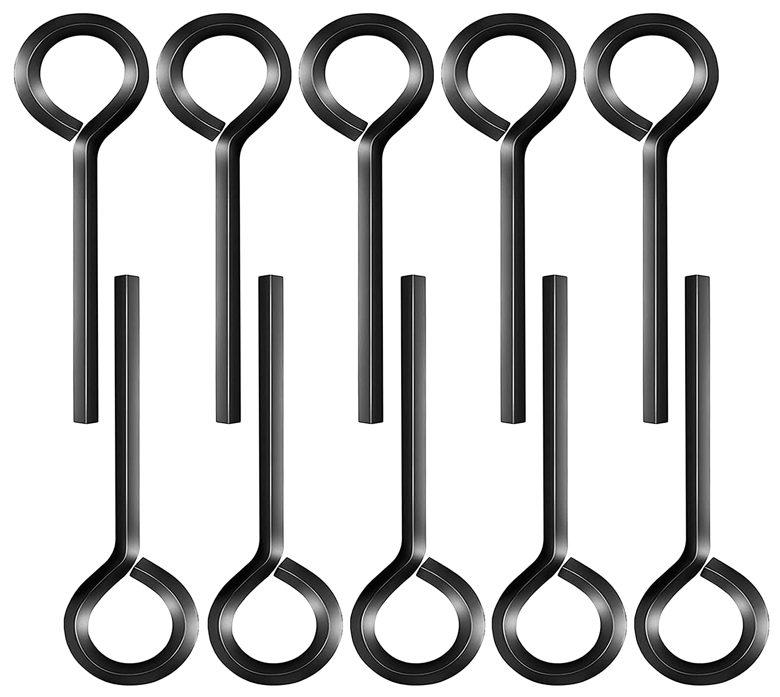 WOODGUILIN 1/8” Standard Hex Dogging Key with Full Loop, Key-Ring Style Dogging Key Set 1/8 Allen Wrench Key for Push Bar Door Panic Bars, Security Door Exit Devices,Solid Metal（10 Pack,1/8 black）