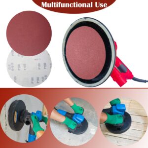 Tonmp 50 PCS 7 Inch Hook-and-Loop Sanding Discs Sandpaper - 10 pcs Each of 60 80 120 180 240 Grits Sander Paper for for Random Orbit Drywall Sander