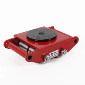 6t industrial moving dolly 13200lbs machinery mover, furniture dolly for moving furniture movers with steel rollers cap 360 degree rotation (red)