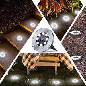 Solar Ground Lights, Solar Lights Outdoor Garden,16Pack Solar Outdoor Lights , Outdoor Solar Disk Lights Waterproof LED in-Ground Lights, Landscape Lights for Pathway, Yard, Deck, Lawn, Patio, Walkway