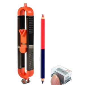 contour gauge scribe profile tool with 2-color pencil and sharpener, gadgets for woodworking, van conversion, construction carpenter transfer the outline onto your material with speed and accuracy