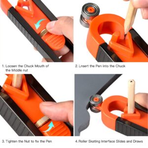 Contour Gauge Scribe Profile Tool with 2-Color Pencil and Sharpener, Gadgets for Woodworking, Van Conversion, Construction Carpenter Transfer The Outline onto Your Material with Speed and Accuracy