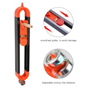 Contour Gauge Scribe Profile Tool with 2-Color Pencil and Sharpener, Gadgets for Woodworking, Van Conversion, Construction Carpenter Transfer The Outline onto Your Material with Speed and Accuracy