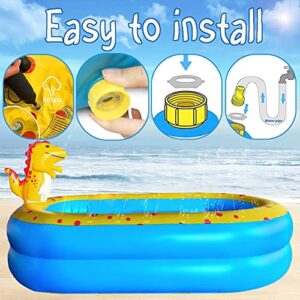 Inflatable Kid Pool, Swimming Pool for Kids with Sprinkler, Funny Blow up Pool 67'' x 41'' x 32'' Full-Sized Family for Backyard, Summer Water Party…