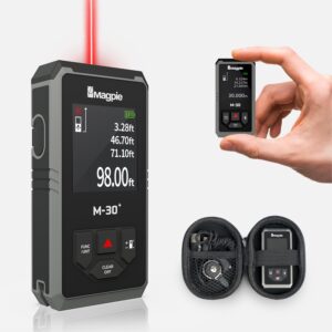 compact laser measurement tool, magpie m-30+ 98ft/30m small laser distance meter, rechargeable laser measure for fast, precise results (‎space gray)