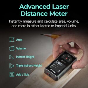 Compact Laser Measurement Tool, MAGPIE M-30+ 98ft/30m Small Laser Distance Meter, Rechargeable Laser Measure for Fast, Precise Results (‎Space Gray)