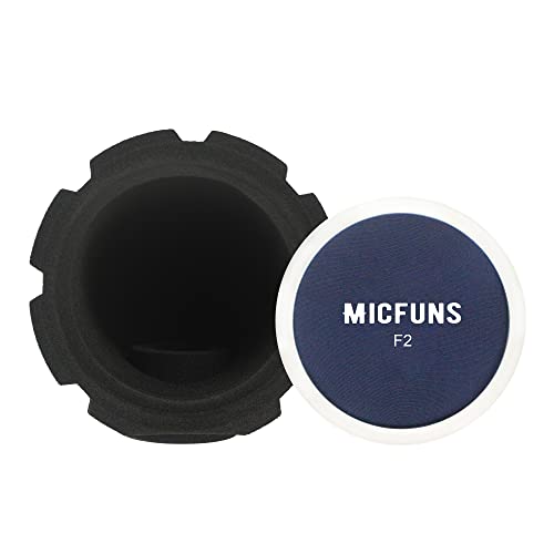 Micfuns F2 Professional Microphone Windscreens Pop Filter, Acoustic Filter for 45mm-60mm Recording Studios Microphones, Sound-Absorbing Foam that Reduces Noise and Reflections