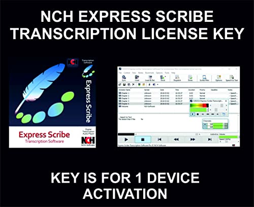 Express Scribe Transcription Software, Key, For 1 Year, For 1 Device Activation