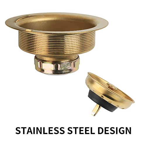 Solimeta Gold Kitchen Sink Drain, Stainless Steel Sink Strainers for Kitchen, Kitchen Strainer with Removable Basket
