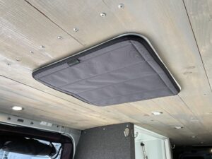 vanessential magnetic insulated roof vent sun cover for maxxair fan, fantastic fan 16.5" x 16.5" (charcoal gray)