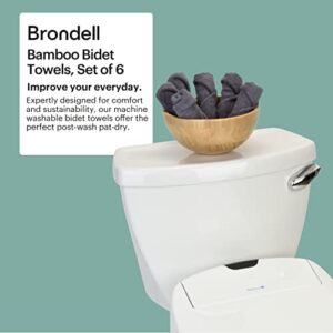 Brondell Ultra-Soft Bamboo Bidet Towels for Bathrooms, Soft and Absorbent, Machine-Washable, Quick Dry, 9.85” x 9.85”, Includes Mesh Laundry Bag, Graphite, Small