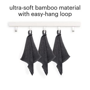 Brondell Ultra-Soft Bamboo Bidet Towels for Bathrooms, Soft and Absorbent, Machine-Washable, Quick Dry, 9.85” x 9.85”, Includes Mesh Laundry Bag, Graphite, Small