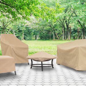 Modern Leisure Outdoor Chair Cover - Weather-Resistant Fabric - Furniture Protection Perfect for Patio, Deck, and Porch - 33" L x 34" W x 31" H - Kahki - 2-Pack