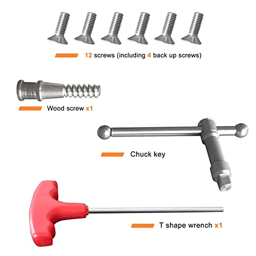 4 Inch Wood Lathe Chuck Set 1" x 8 tpi, Self Centering 4 Jaw Wood Turning Chuck 5pc (4 jaw chuck set 5pc)