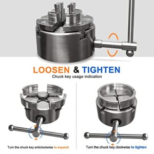 4 Inch Wood Lathe Chuck Set 1" x 8 tpi, Self Centering 4 Jaw Wood Turning Chuck 5pc (4 jaw chuck set 5pc)