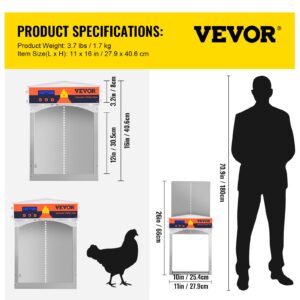 VEVOR Automatic Chicken Coop Door Chicken Door with Timer and Light Sensor Battery Powered Auto Door Opener of Full Aluminum Predator-Proof for Chicken Duck with Protection Mode Gray