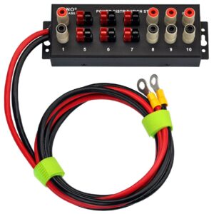 wired banana jack and power pole 10 outlet dc power distribution strip box